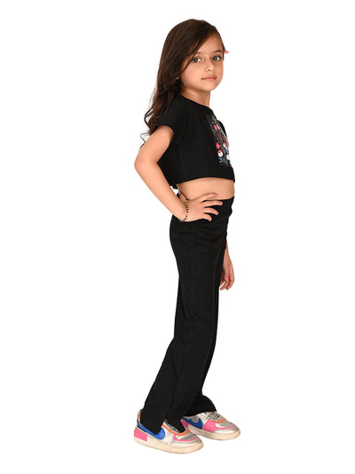 Bloom Floral Printed Crop Top with Pant Set