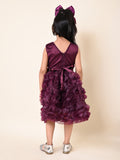 Sleeveless Beads n Rose Embellished Fit n Flare Party Dress