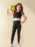 Sleeveless Crop Top with Solid Legging Set