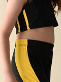 Sleeveless Crop Top with Solid Legging Set