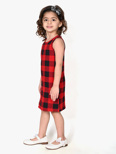 Checkered Printed Sleeveless Bodycon Dress