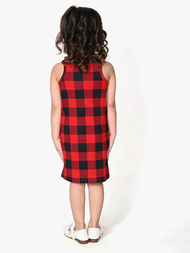 Checkered Printed Sleeveless Bodycon Dress