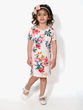 All Over Floral Printed Short Sleeve Dress