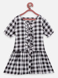 Checkered Print Ruffle Dress