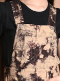Tie Dye Printed Dungaree Dress with Black T-shirt