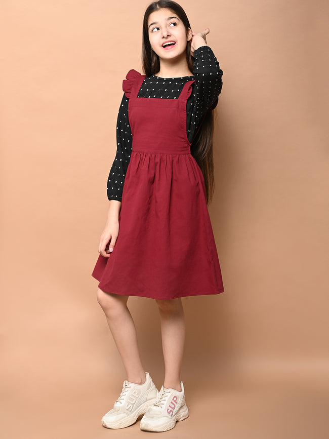 Women Dungaree Dress with Top