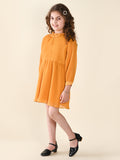 Solid Smoking Neck Knee Length Fit n Flare Dress