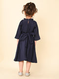 Solid Fit n Flare Back Tie-up Party Dress