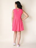 Solid Above Knee Bow Design Fit n Flare Dress
