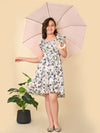 Floral Printed  Knee Length Fit n Flare Dress