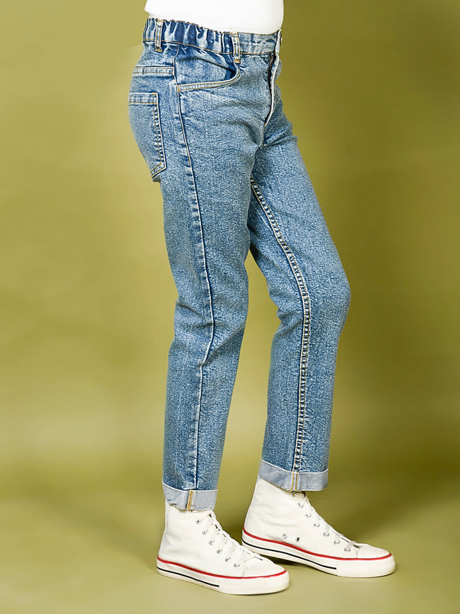 Medium Wash Straight Denim Jeans