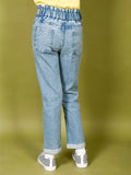 Medium Wash Straight Solid Denim Jeans