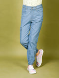 Solid Joggers Style Denim Jeans Pant