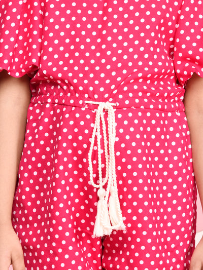 Small Polka Print Short Jumpsuit