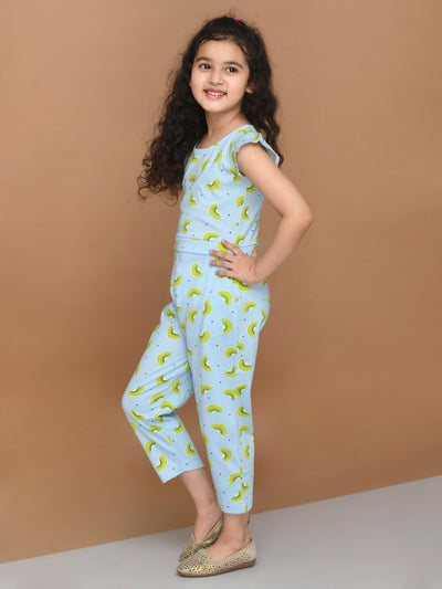 All Over Kiwi Print Jumpsuit