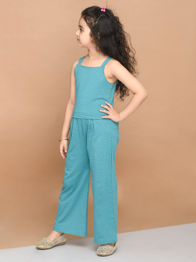 Polka Printed Strappy Jumpsuit