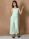 Polka Printed Strappy Sleeveless Jumpsuit