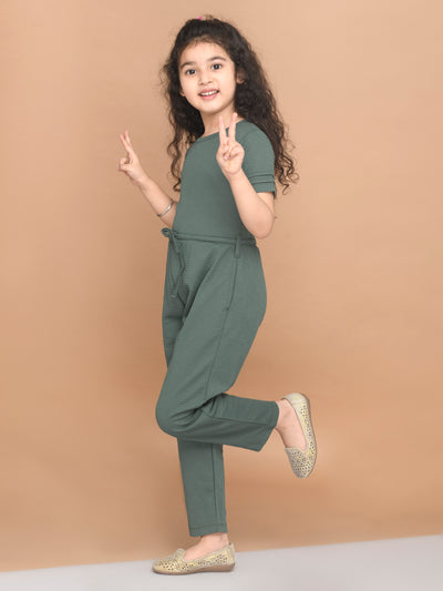 Solid Tie Up Full Jumpsuit