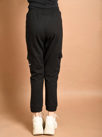 Solid Plain Cargo Joggers