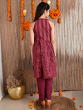 Printed Sleeveless Anarkali Kurta with Palazzo Set