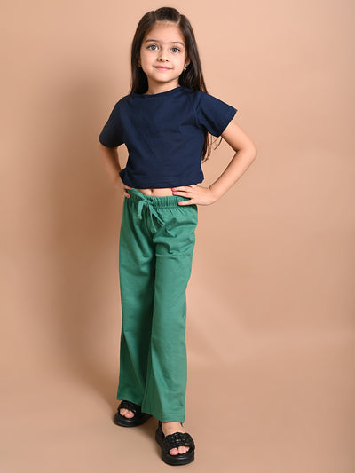 Solid Plain Flared Drawstring Pajamas Combo of 2