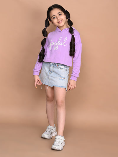Joyful Applique Girlish Sweatshirt