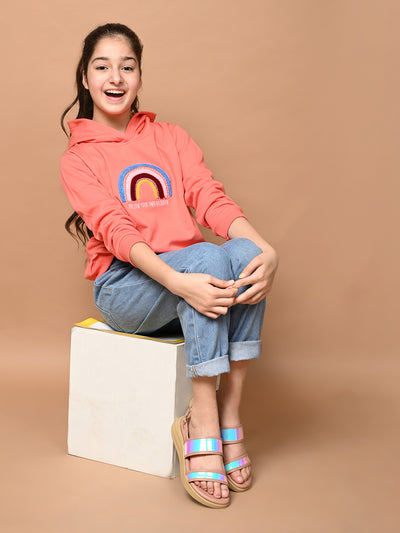 Rainbow Embellished Long Sleeves Sweatshirt