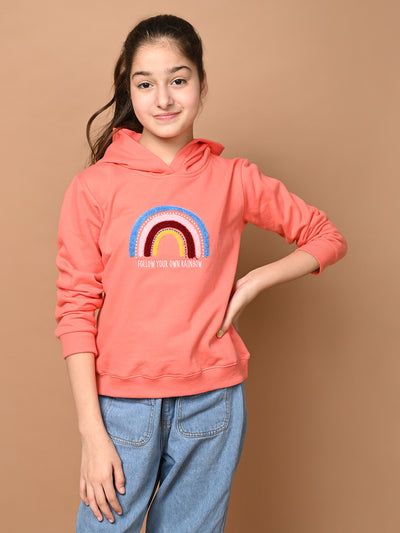 Rainbow Embellished Long Sleeves Sweatshirt