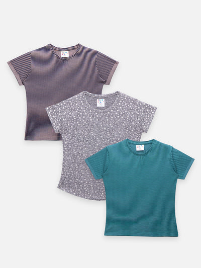 Star Striped Printed Top Pack of 3