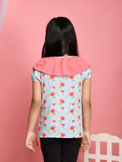 Floral Printed Peter Pan Collar Top