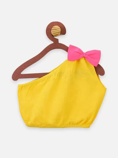 Bow Style One Shoulder Top with Skirt Set